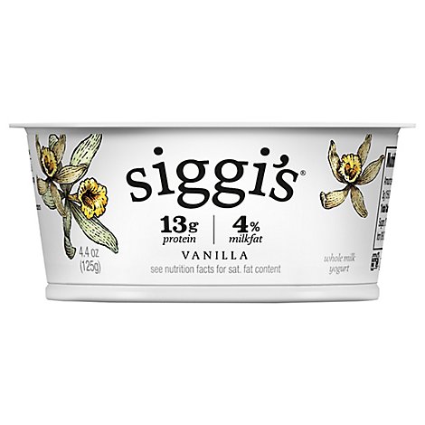 siggi's Skyr Icelandic Strained Whole Milk Vanilla Yogurt - 4.4 Oz