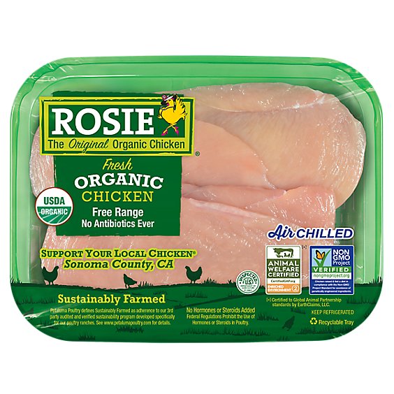 ROSIE Organic Chicken Breast Boneless Skinless Thin Sliced - 1.25 Lb