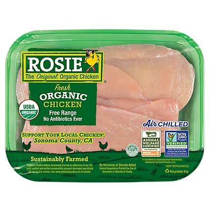 ROSIE Organic Chicken Breast Boneless Skinless Thin Sliced - 1.25 Lb - Image 1