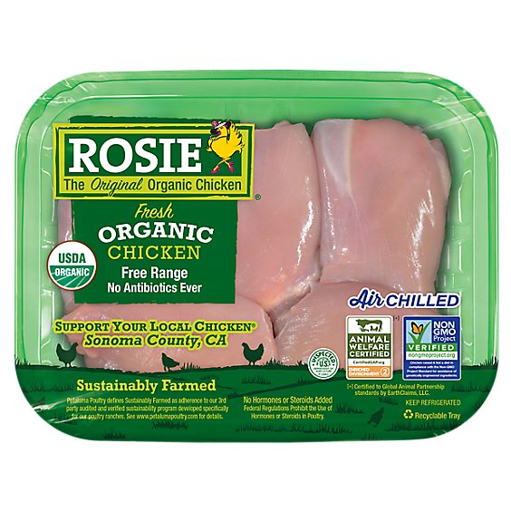 ROSIE Organic Chicken Thighs Boneless Skinless - 1.25 LB