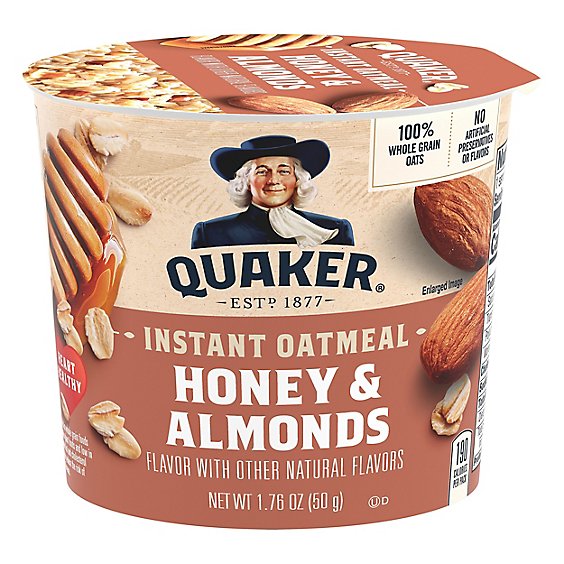 Quaker Oatmeal Instant Honey & Almonds - 1.76 Oz