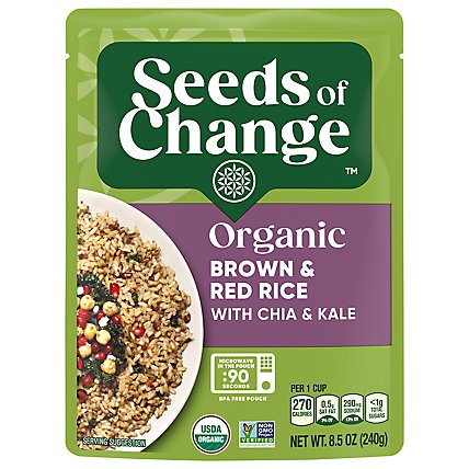 SEEDS OF CHANGE Organic Rice Brown & Red With Chia & Kale - 8.5 Oz - Image 1