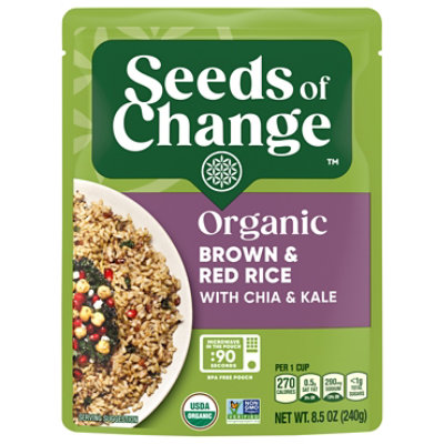 SEEDS OF CHANGE Ready To Heat Organic Brown And Red Rice with Chia And Kale Pouch - 8.5 Oz - Image 2