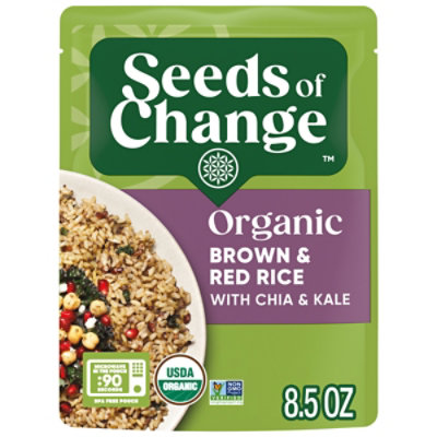 SEEDS OF CHANGE Ready To Heat Organic Brown And Red Rice with Chia And Kale Pouch - 8.5 Oz - Image 1