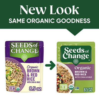 SEEDS OF CHANGE Ready To Heat Organic Brown And Red Rice with Chia And Kale Pouch - 8.5 Oz - Image 2