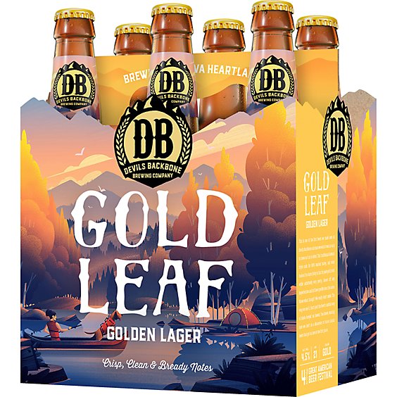 Devils Backbone Brewing Company Gold Leaf Lager Bottles - 6-12 Fl. Oz.