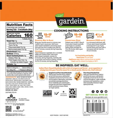 Gardein Plant Based Frozen Meatless Meatballs - 12.7 Oz - Image 6