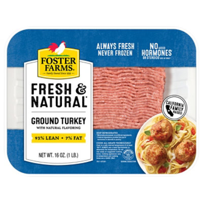 Foster Farms Fresh & Natural 93% Lean Ground Turkey - 16 Oz