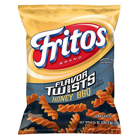 Fritos Flavor Twists Corn Snacks Honey BBQ Flavored - 9.25 Oz