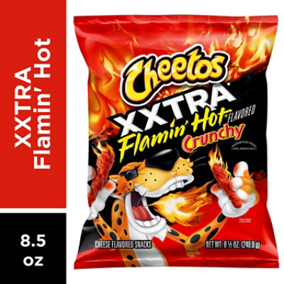 CHEETOS Snacks Cheese Flavored Crunchy XXTRA Flamin Hot - 8.5 Oz - Image 2