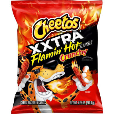 CHEETOS Snacks Cheese Flavored Crunchy XXTRA Flamin Hot - 8.5 Oz