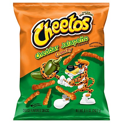 CHEETOS Snacks Cheese Flavored Crunchy Cheddar Jalapeno - 8.5 Oz - Image 3