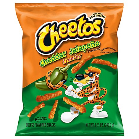 CHEETOS Snacks Cheese Flavored Crunchy Cheddar Jalapeno - 8.5 Oz