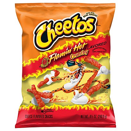 Cheetos Crunchy Flamin' Hot Cheese Flavored Snacks - 8.5 Oz - Image 3
