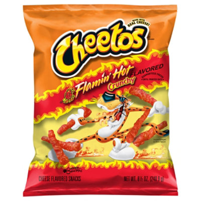 CHEETOS Snacks Cheese Flavored Crunchy Flamin Hot - 8.5 Oz