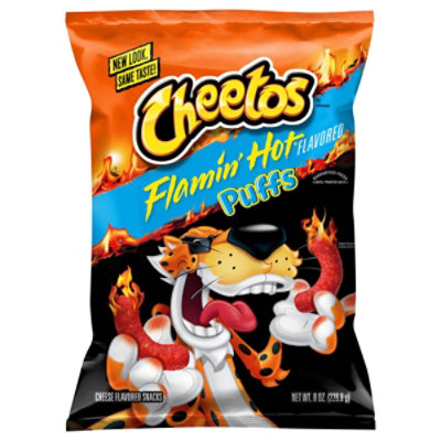 CHEETOS Snacks Cheese Flavored Puffs Flamin Hot - 8 Oz - Image 3