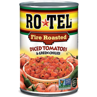 Rotel Fire Roasted Diced Tomatoes And Green Chilies - 10 Oz - Image 1