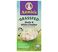 Annies Homegrown Macaroni & Cheese Organic Grass Fed Shells & White Cheddar Box - 6 Oz