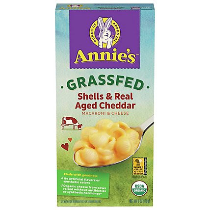 Annies Homegrown Macaroni & Cheese Organic Grass Fed Shells & Real Aged Cheddar Box - 6 Oz - Image 2