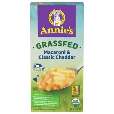 Annies Homegrown Macaroni & Cheese Organic Grass Fed Classic Mild Cheddar Box - 6 Oz - Image 1