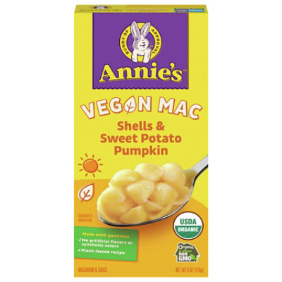 Annies Homegrown Organic Pasta Vegan Shell & Creamy Sauce Box - 6 Oz