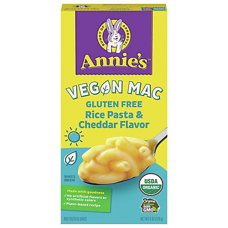 Annies Homegrown Organic Pasta Vegan Elbow & Creamy Sauce Gluten Free Box - 6 Oz