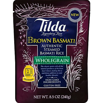 Tilda Rice Brown Basmati Wholegrain Pouch - 8.5 Oz - Image 2