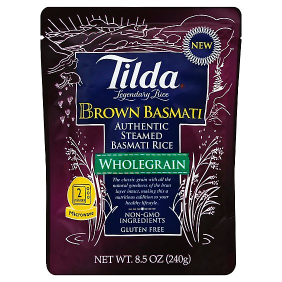 Tilda Rice Brown Basmati Wholegrain Pouch - 8.5 Oz