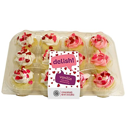 Cupcake Cake Mini Gold Valentines Day 12 Count - Each - Image 1