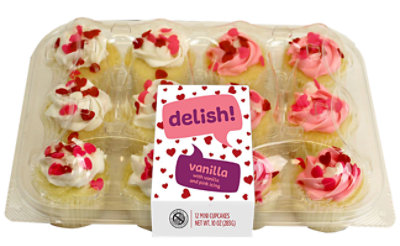 Cupcake Cake Mini Gold Valentines Day 12 Count - Each