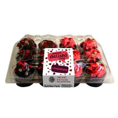 Cupcake Cake Mini Chocolate Valentines Day 12 Count - Each
