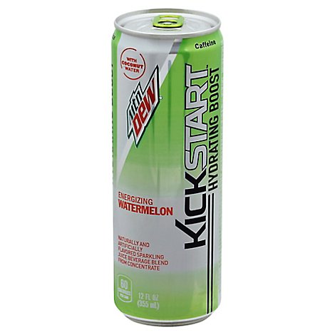 Mtn Dew Soda Kickstart Energizing Watermelon Hydrating Boost - 12 Fl. Oz.