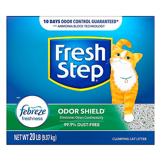 Fresh Step Odor Shield Scented Clumping Cat Litter With The Power Of Febreze - 20 Lbs