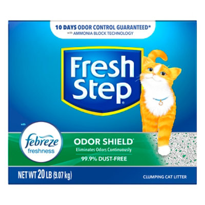 Fresh Step Odor Shield Scented Clumping Cat Litter With The Power Of Febreze - 20 Lbs