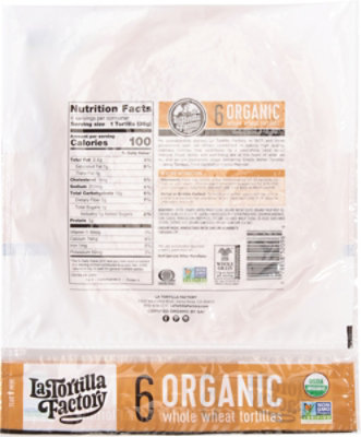 La Tortilla Factory Tortillas Organic Whole Wheat Bag 6 Count - 7.62 Oz - Image 6