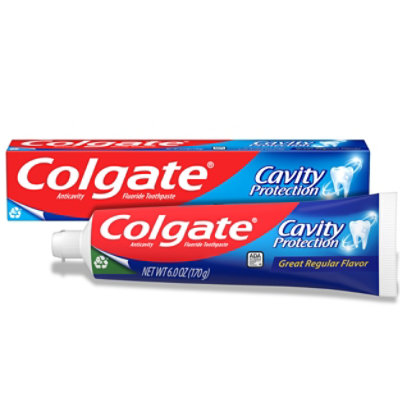 Colgate Cavity Protection Toothpaste with Fluoride Great Regular Flavor - 6 Oz - Image 1