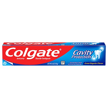 Colgate Cavity Protection Toothpaste with Fluoride Great Regular Flavor - 6 Oz - Image 1