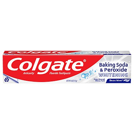 Colgate Baking Soda and Peroxide Whitening Toothpaste Brisk Mint - 4 Oz - Image 1