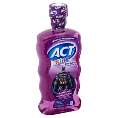ACT Kids Fluoride Rinse Anticavity Fruit Punch Batman  Fl. Oz. - Carrs