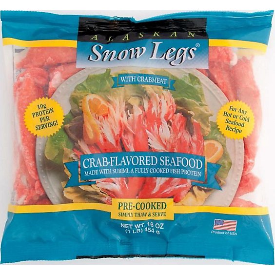 Alaskan Snow Legs Frozen Crab-Flavored Surimi - 1 Lb