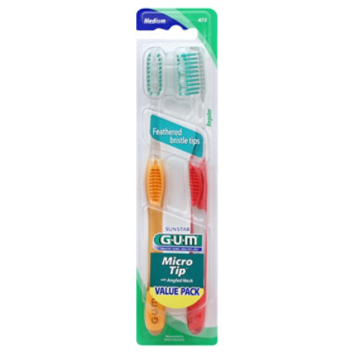 GUM Toothbrush Micro Tip Regular Medium 472 - 1 Count