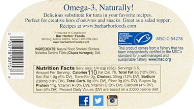 Bar Harbor Sardine Fillets Smoked Skinless Boneless - 6.7 Oz - Image 6