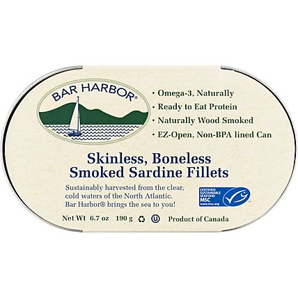 Bar Harbor Sardine Fillets Smoked Skinless Boneless - 6.7 Oz - Image 2