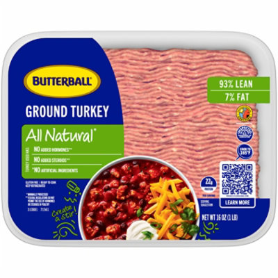 Butterball 93% Lean 7% Fat Ground Turkey - 16 Oz - Image 2
