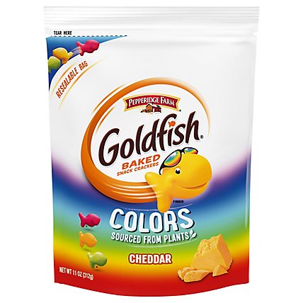 Pepperidge Farm Goldfish Crackers Baked Snack Cheddar Variety Colors On The Go - 11 Oz - Image 1