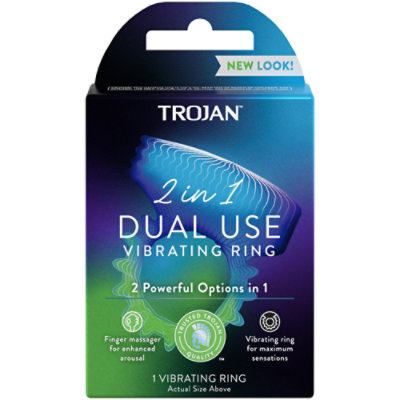 Trojan 2 In 1 Ring And Finger Massager - Each