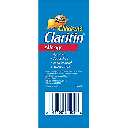 Claritin Childrens Antihistamine Oral Solution Indoor & Outdoor Allergies Grape Taste - 4 Fl. Oz. - Image 5