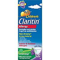 Claritin Childrens Antihistamine Oral Solution Indoor & Outdoor Allergies Grape Taste - 4 Fl. Oz. - Image 2