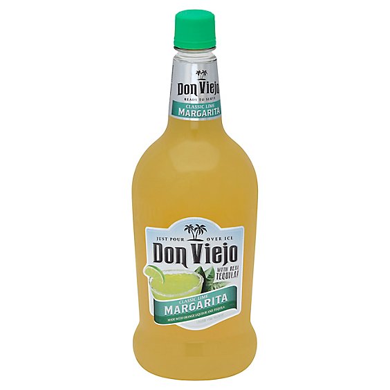 Don Viejo Margarita Classic Lime Made With Tequila Triple Sec & Certified Color - 1.75 Liter