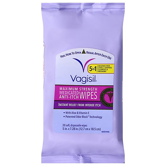 Vagisil Medicated Wipes - 20 Count
